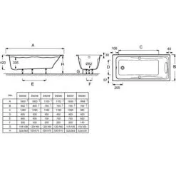 JACOB DELAFON Baignoire Droite Odéon Up Acrylique, 160 X 75 -JACOB DELAFON Soldes 2022 100770 3