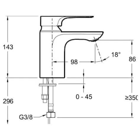 Jacob Delafon - Mitigeur Lavabo Aleo+ Chrome, Sans Système De Vidage 3 Jacob Delafon - Mitigeur Lavabo Aleo+ Chrome, Sans Système De Vidage – Image 3
