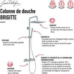 Jacob Delafon - Colonne De Douche Brigitte Chrome -JACOB DELAFON Soldes 2022 12227192 5