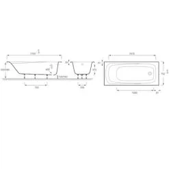 Baignoire Droite JACOB DELAFON Brive En Acrylique Renforcé 170 X 75 -JACOB DELAFON Soldes 2022 12309815 4