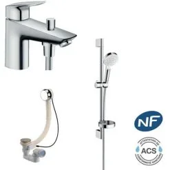 Baignoire JACOB DELAFON Corvette + Mitigeur Bain Douche + Set Douchette + Vidage, 150 X 70 -JACOB DELAFON Soldes 2022 1442479 3