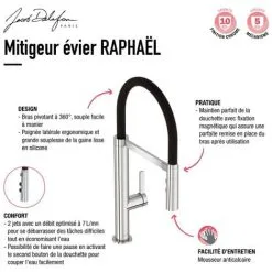 JACOB DELAFON Mitigeur Cuisine Raphaël Bec Haut Chrome Douchette Extractible 8 JACOB DELAFON Mitigeur Cuisine Raphaël Bec Haut Chrome Douchette Extractible -JACOB DELAFON Soldes 2022 17856971 4