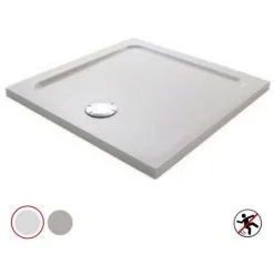 Receveur De Douche Antidérapant JACOB DELAFON Flight Carré Extra Plat Pour Douche Italienne - Antibactérien , 90 X 90, Blanc