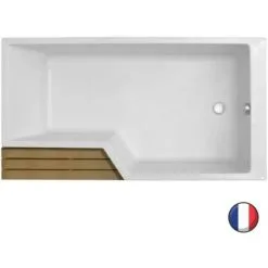 Baignoire Bain Douche JACOB DELAFON Neo, Acrylique Renforcé Blanc Brillant, 150 X 60/80 - Version Droite