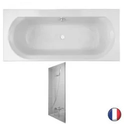 Baignoire Droite JACOB DELAFON Elise Deux Places + Pare Bain Acrylique, 170 X 75