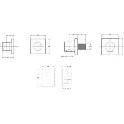 Jacob Delafon Robinet De Douche Encastrable Avec Mitigeur Thermostatique Modulo Carré Chrome -JACOB DELAFON Soldes 2022 25953759 4