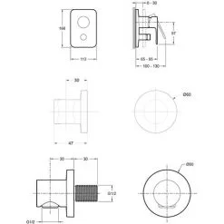 Jacob Delafon Robinet De Douche Avec Mitigeur Encastrable Mécanique Modulo Rond -JACOB DELAFON Soldes 2022 25953762 5