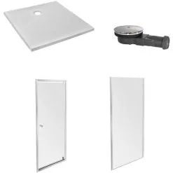 JACOB DELAFON - Receveur Douche Ipso + Paroi Pivotante Serenity + Paroi Latérale Serenity, 80 X 80