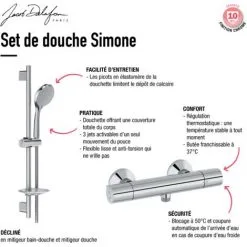 Mitigeur Thermostatique Douche Avec Set De Douche Jacob Delafon Simone -JACOB DELAFON Soldes 2022 27494187 4