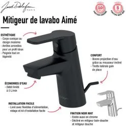 JACOB DELAFON Mitigeur Lavabo Couleur Aimé Avec Vidage, Chrome -JACOB DELAFON Soldes 2022 28023354 4