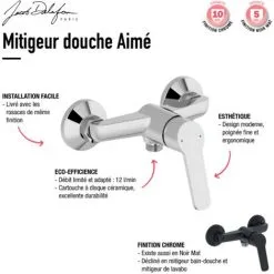 Jacob Delafon Mitigeur De Douche Mural Aimé , Chrome 7 Jacob Delafon Mitigeur De Douche Mural Aimé , Chrome -JACOB DELAFON Soldes 2022 28023358 4