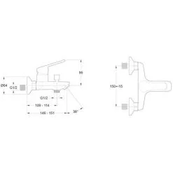 Jacob Delafon Mitigeur Bain Douche Mural Aimé, Chrome -JACOB DELAFON Soldes 2022 28023362 3