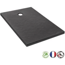 Receveur Douche Antidérapant JACOB DELAFON Ipso Extra Plat, Fabriqué En France, 80 X 80, Gris Anthracite, Adherence / Classe A / PN12