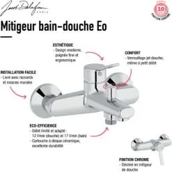 Jacob Delafon Mitigeur Bain Et Douche économique EO Prêt à Installer 7 Jacob Delafon Mitigeur Bain Et Douche économique EO Prêt à Installer -JACOB DELAFON Soldes 2022 28262770 4