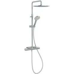 Jacob Delafon Metro Colonne De Douche Chromé Thermostatique Chromé Réglable En Hauteur Avec Tablette Porte Flacon