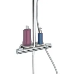 Jacob Delafon Metro Colonne De Douche Chromé Thermostatique Chromé Réglable En Hauteur Avec Tablette Porte Flacon -JACOB DELAFON Soldes 2022 28957385 5