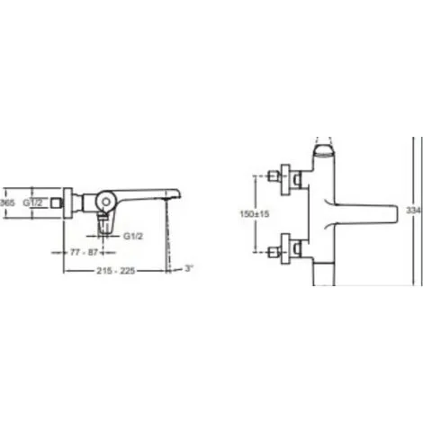 Jacob Delafon - Mitigeur Mural Bain/douche Avid 2 Jacob Delafon - Mitigeur Mural Bain/douche Avid – Image 2