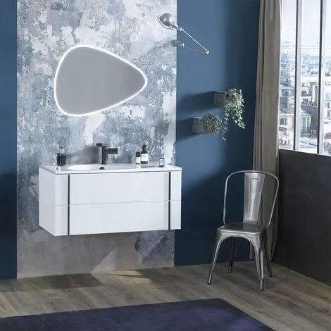 Jacob Delafon - Ensemble Meuble Et Plan Vasque Nouvelle Vague 2 Tiroirs, Blanc, 80 2 Jacob Delafon - Ensemble Meuble Et Plan Vasque Nouvelle Vague 2 Tiroirs, Blanc, 80 – Image 2