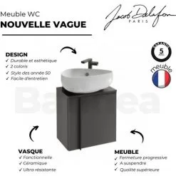 Jacob Delafon - Ensemble Meuble Et Lave-main Nouvelle Vague 1 Porte Ouverture à Droite, Blanc -JACOB DELAFON Soldes 2022 31137326 5