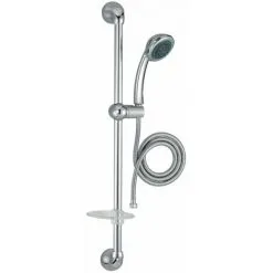 Ensemble De Douche Chromé Barre Flexible Et Douchette 3 Jets JACOB DELAFON E14330 CP