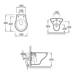 Jacob Delafon Pack WC Suspendu Patio + Abattant + Plaque Blanche + Bâti Grohe, Plaque Chromée -JACOB DELAFON Soldes 2022 3572626 3