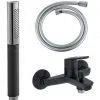 Jacob Delafon / Grohe - Mitigeur Bain-douche Aimé + Douchette Shift Ellipse Noire + Flexible Douche SilverFlex -JACOB DELAFON Soldes 2022 36741627 1