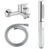 Jacob Delafon / Grohe - Mitigeur Bain-douche Aimé + Douchette Shift Ellipse + Flexible Douche SilverFlex 9 Jacob Delafon / Grohe - Mitigeur Bain-douche Aimé + Douchette Shift Ellipse + Flexible Douche SilverFlex -JACOB DELAFON Soldes 2022 36860472 1