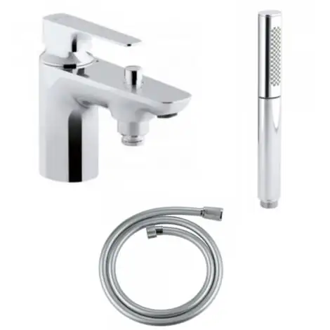 Jacob Delafon - Ensemble Mitigeur Bain Douche Mécanique Sur Gorge Monotrou Aleo + Avec Douchette Shift Elipse Et Flexible Silverflex 1 Jacob Delafon - Ensemble Mitigeur Bain Douche Mécanique Sur Gorge Monotrou Aleo + Avec Douchette Shift Elipse Et Flexible Silverflex