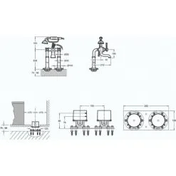 Jacob Delafon - Lot Façade Mélangeur Rétro Baignoire Ilot Et Douche Avec Base Encastrée Cléo 1889, Chrome -JACOB DELAFON Soldes 2022 42965701 2