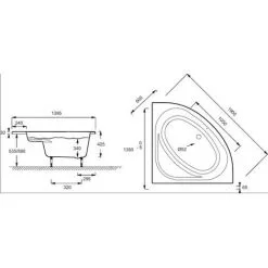 JACOB DELAFON Baignoire Bain-douche D'angle 135 X 135 Domo E60223-00 -JACOB DELAFON Soldes 2022 4394099 3