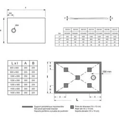 JACOB DELAFON Receveur Brive Acrylique Rectangle, 80 X 80 -JACOB DELAFON Soldes 2022 50761223 3
