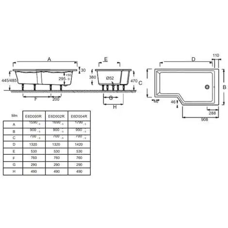 Baignoire Combinée Bain Douche JACOB DELAFON Neo + Pare Bain Acrylique Renforcé, 150 X 60/80 - Version Droite 5 Baignoire Combinée Bain Douche JACOB DELAFON Neo + Pare Bain Acrylique Renforcé, 150 X 60/80 - Version Droite – Image 5