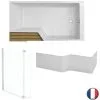 Baignoire Bain Douche JACOB DELAFON Compacte Neo + Pare Bain Chromé + Tablier, 150 X 60/80 - Version Droite -JACOB DELAFON Soldes 2022 5088260 1
