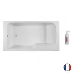 Baignoire Bain Douche JACOB DELAFON Malice + Nettoyant Blanc Brillant, 170 X 90 - Version Gauche