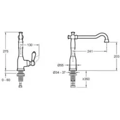 JACOB DELAFON Mitigeur Cuisine Louise Design Retro Chrome -JACOB DELAFON Soldes 2022 55152084 5