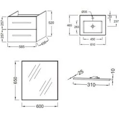 Meuble Simple Vasque JACOB DELAFON Ola Up Avec Miroir Et Spot, Blanc, 58,5 -JACOB DELAFON Soldes 2022 57125106 3