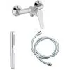 JACOB DELAFON Mitigeur De Douche Aimé Chrome + Douchette 2 Jets Jacob Delafon Shift Ellipse Chromé + Flexible Lisse Anti-torsion 1600 Mm, Chrome Jacob Delafon -JACOB DELAFON Soldes 2022 57583416 1