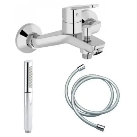 JACOB DELAFON Mitigeur Bain-douche Aimé Chrome + Douchette 2 Jets Jacob Delafon Shift Ellipse Chromé + Flexible Lisse Anti-torsion 1600 Mm, Chrome Jacob Delafon 1 JACOB DELAFON Mitigeur Bain-douche Aimé Chrome + Douchette 2 Jets Jacob Delafon Shift Ellipse Chromé + Flexible Lisse Anti-torsion 1600 Mm, Chrome Jacob Delafon
