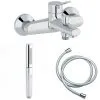 JACOB DELAFON Mitigeur Bain-douche Eo, Chromé + Douchette 2 Jets Jacob Delafon Shift Ellipse Chromé + Flexible Lisse Anti-torsion 1600 Mm, Chrome Jacob Delafon -JACOB DELAFON Soldes 2022 57583620 1