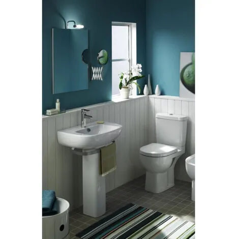 JACOB DELAFON Lavabo Struktura Céramique Blanc + Colonne En Céramique Blanche Jacob Delafon, 50 X 40 2 JACOB DELAFON Lavabo Struktura Céramique Blanc + Colonne En Céramique Blanche Jacob Delafon, 50 X 40 – Image 2