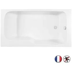 Baignoire Bain Douche JACOB DELAFON Malice, Antidérapante Blanc Mat, 160 X 85 - Version Droite