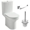 JACOB DELAFON Pack WC Au Sol Blanc Sans Bride Elite Avec Abattant Extraplat Fermeture Douce Avec Porte-balai Et Porte-rouleau Moderne -JACOB DELAFON Soldes 2022 63681791 1