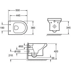 JACOB DELAFON Pack WC Suspendu Sans Bride Elite Abattant Extraplat Fermeture Douceavec Bâti Support, Plaque Chromé Quick Fix Grohe Et Porte-rouleau -JACOB DELAFON Soldes 2022 63724819 3