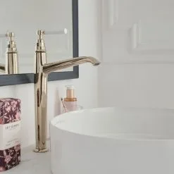 JACOB DELAFON Lot De Deux Mitigeurs Lavabo Haut Cléo 1889 Or Beige -JACOB DELAFON Soldes 2022 63932697 2