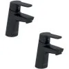 JACOB DELAFON Lot De Deux Mitigeurs Lavabo Aimé Avec Vidage Black