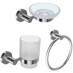 JACOB DELAFON Lot Porte Savon Classique, Porte Gobelet Classique Et Anneau Porte-serviettes Classique