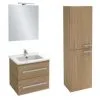Meuble Simple Vasque JACOB DELAFON Ola Up + Colonne De Salle De Bain + Miroir Et Spots , 58,5 X 46,5 X 52, Chene -JACOB DELAFON Soldes 2022 64499477 1