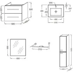 Meuble Simple Vasque JACOB DELAFON Ola Up + Colonne De Salle De Bain + Miroir Et Spots , 58,5 X 46,5 X 52, Chene -JACOB DELAFON Soldes 2022 64499477 3
