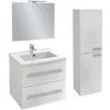 Meuble Simple Vasque JACOB DELAFON Ola Up + Colonne De Salle De Bain + Miroir Et Spots , 58,5 X 46,5 X 52, Blanc -JACOB DELAFON Soldes 2022 64499486 1