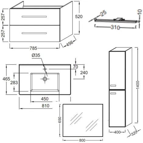 Meuble Simple Vasque JACOB DELAFON Ola Up + Colonne De Salle De Bain + Miroir Et Spots , 78,5 X 46,5 X 52, Blanc 3 Meuble Simple Vasque JACOB DELAFON Ola Up + Colonne De Salle De Bain + Miroir Et Spots , 78,5 X 46,5 X 52, Blanc – Image 3